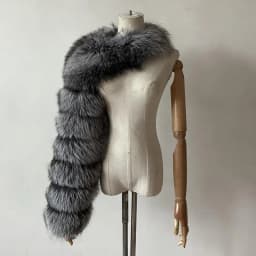 BEIZIRU Women's Real Fur Coat Silver Fox Red Fox Two Sleeve 60CM Length Naked Fashion