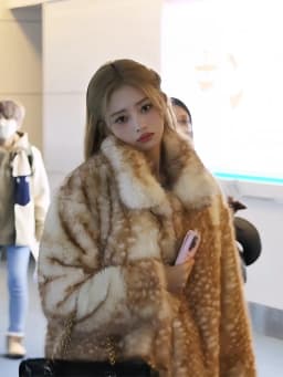 Sweet Cute Leopard Print  Fur Coat Women's Winter Thick Warm Plush Outerwear Casual Daily Use Non-Removable Design Polyest...