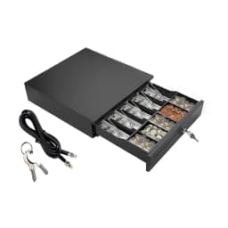 Black Cash box till drawer Black cash register Adjustable removable cash tray cabinet Can be opened via PC or printer