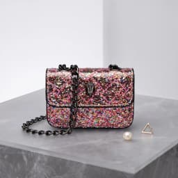 Multicolor Glitter Sequins V Diamond Quilted Mini Square Bag Ladies Eagle Head Lock Gold Metal Chain Crossbody Shoulder Handbag
