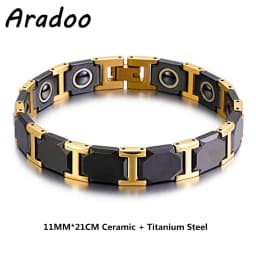 Ceramic Titanium Steel Hematite Magnetic Therapy Bracelet Strap Buckle Adjustable Bracelets With Regulator