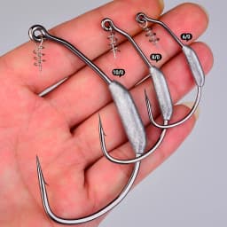 PROBEROS 3/5PCS Weighted Swimbait Hooks with Spring Lock High Carbon Steel Wide Gap Jig Hooks Pike Bass Texas Rig Fishing Tackle
