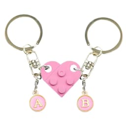 Personalized Brick Matching Heart Keychain for Couple Boyfriend Girlfriend Valentines Day Gifts Sweet Couple Keyring