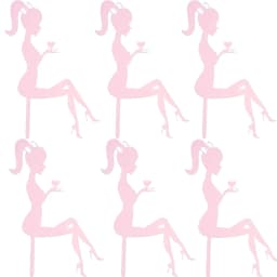 6PCS High Heel Girl Elegant Woman Silhouette Pattern Cake Topper Attractive Creative Cupcake Toppers Dessert Picks For Wedding