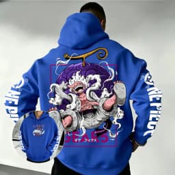 One Piece Gear 5 Luffy Devil Fruit Hoodie 2026 New Japanese Anime Fashion Y2K Casual Sportswear Men's Couple Hooded Sweatshirt