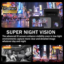 3 Channel WiFi Car DVR Three Way Dash Cam Inside Vehicle Camera DVRs Recorder FHD 1080P Video Mini Registrator Dashcam Camcord
