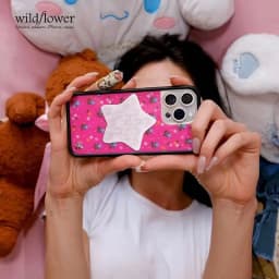 Wildflower Love Sucker Sucking Disc Strawberry Phone Case For iPhone 18 17 16 15 14 13 Pro Max Star Suction Cup Stickers Cover