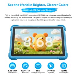 Blackview LINK 1 Kids Tablets 8.68'' HD IPS Display Widevine L1 64GB Android 16 Children's Learning and Play Tablet Pad