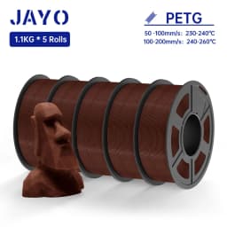 JAYO 5Rolls PETG Filament 1.75MM 1.1KG/Roll 3D Printer Filament PETG High Toughness for FDM 3D Printing Material