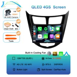 Android 16 Car Radio for Hyundai Solaris Verna Accent 1 2010 - 2016 Multimedia Video Player 2 Din DVD Head Unit Carplay GPS FM