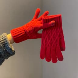 Women's Warm Gloves Winter Touch Screen Plus Fleece Gloves Cold Warm Wool Knitted Gloves Outdoor Coodproof Skiing Snow Mittens