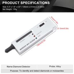 Professional Diamond & Moissanite Tester Pen | Alloy Probe Jewelry Detector | Accuracy for Natural/Synthetic Stones | Portable