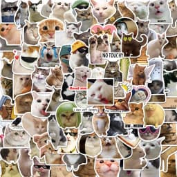 100/1000pcs Funny Cute Cat MEME Animals Stickers Kawaii Decals Scrapbooking Notebook Luggage Laptop Skateboard Sticker Toy