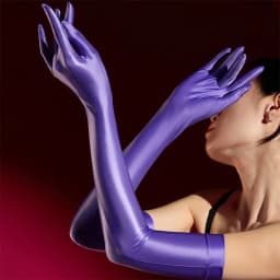 High Density Soft Elastic Oil Shiny Smooth Anti-Hook Five-Finger Women Sexy Long Gloves Pole Dance Party Cosplay Stage Performan