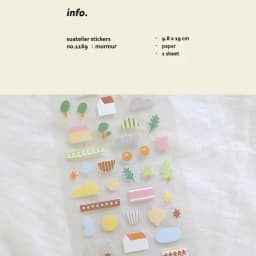 Korean Import Suatelier Cream Simple Live Paper Stickers Scrapbooking Diy Journal Stationery Sticker Decor School Supplies 1169