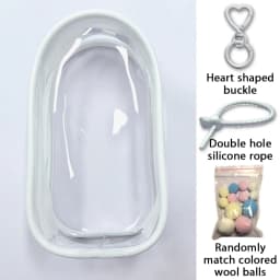 For Mini Labubu Pin For Love V4 Transparent Colorful Protector Case Doll Accessories Plush Doll Display Bag Outdoor Keychain Toy