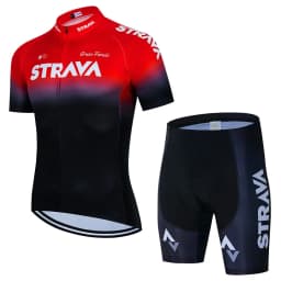 2024 Strava Cycling Jersey Set Summer Short Sleeve Breathable Men's MTB Bike Cycling Clothing Uniform Suit