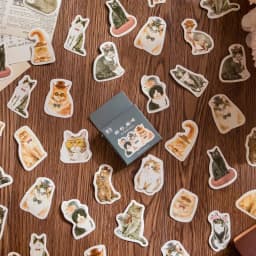 45Pcs/Box Black Cat Theme Stickers Decoration Kawaii Cute Cats Stickers Self-adhesive Scrapbooking Stickers For Laptop Planners