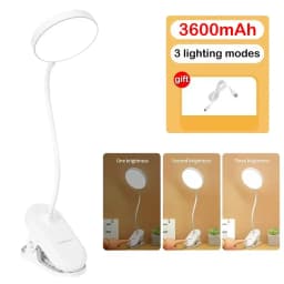 Portable LED Table Lamp USB Rechargeable NightLight With Folding Clamp Study Stand Read Lamp 3 Modes Dimming Eye ProtectionLight