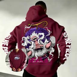 One Piece Gear 5 Luffy Devil Fruit Hoodie 2026 New Japanese Anime Fashion Y2K Casual Sportswear Men's Couple Hooded Sweatshirt