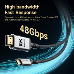 Hagibis USB C to HDMI Cable Type-C to HDMI 2.1 8K Video Soft Cable Phone Laptop to TV Monitor 4K240Hz for Phone Tablet Projector
