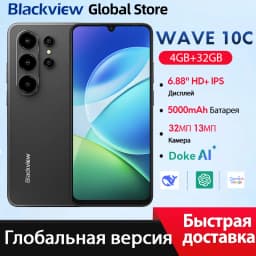 Blackview Wave 10C Smartphone 6.88-inch HD+ IPS Display Android 16 Quad-core 32GB 128GB 32MP Camera 5000mAh Battery Cellphone