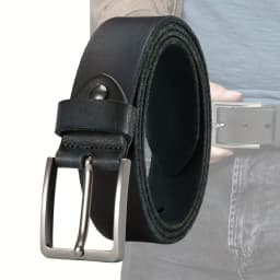 Men's Pin Buckle Durable Genuine Leather Belt with Adjustable Buckle Holes Perfect for Business Retro Wear Casual Formal Outfits
