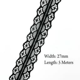 5 Meters White & Black Lace Ribbon Assorted Floral Trims for Gift Wrapping Christmas Wedding Decor DIY Crafts Sewing Accessories