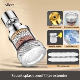 360° Rotation Kitchen Faucet Extender Anti-Splash Aerator Pressurized Water Filter Nozzle for Water Purification Saving Water