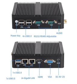 XCY Fanless Mini PC Intel Celeron J6412 N5095 2x GbE LAN 2x RS232 HDMI VGA WiFi 4G LTE Windows 10 Linux Industrial Computer