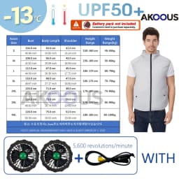 12V/5V USB Unisex 3 Wind Speed Cooling Fan Vest Lightweight Sleeveless Air Conditioned Vest Summer Outdoor Work Clothes