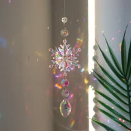 Crystal Suncatchers for Window Hanging Wind Chime Style Garden Sun Catchers with Crystals Rainbow Maker Indoor Outdoor Decor