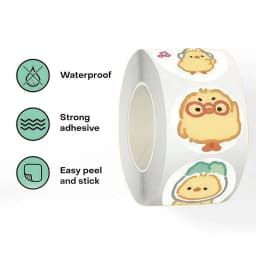 500Pcs Mellow Yellow Chick Sticker Roll, Adorable Expressions & Cute Patterns Seal Decals for Decor, DIY & Gifts