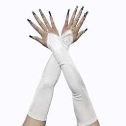1920s Masquerade long style hook fingerless satin gloves bride wedding dress sun protection photography glove accessories