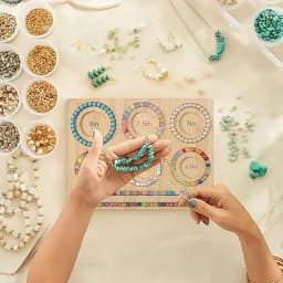 Bamboo Beading Board Imperial Measurements Marked Bracelet Sizer Jewelry Design Mat for Jewelry Bracelet Making DIY Craft