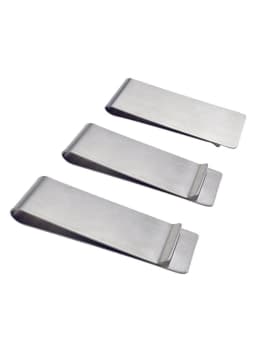New Minimalist Solid Color Stainless Steel Men's Mini Wallet Metal Ultra-thin Cash Clip Compact Portable Wallet Clip Unisex