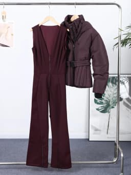 Hooded Skiing Coats Women Solid Stand Collar Belts Pleated Zippers Full Sleeve Thicken Cotton Jacket 2026 Winter Lady Outwears