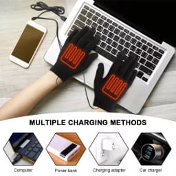 Rechargeable Electric Heated Gloves USB Heated Knitted Gloves Skiing Climbing Motorcycle Gloves Touch Screen Winter Hand Warmer