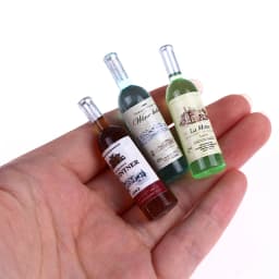 5PCS 1:12 Dollhouse Miniture Simulation Wine Bottle Kitchen Living Room Decoration Accessories