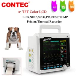 CONTEC CMS6000 Adult Neonate Vet Portable 6 Parameter Patient Monitor vital signs monitor ECG NIBP RESP SPO2 PR TEMP