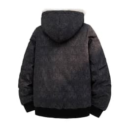 IEFB Snow Wash Warm Cotton Parka For Men Oversized Faux Fur Collar Hooded Casual Thick Winter Outerwear9X4143