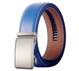 Unisex Click Belts for Men Luxury Brand Designer Fashion Automatic Buckle Genuine Leather Men's Belt Male Jeans Waist Strap Blue