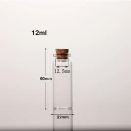 100Pcs 5/8/10/12/15/20ml Empty Mini Glass Bottles with Cork Stoppers Lovely Glass Vials for DIY Craft Wedding Home Party Decor
