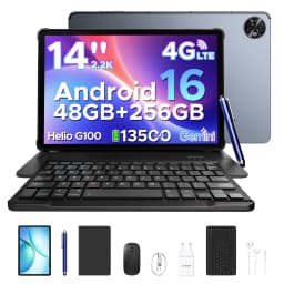 Doogee 2 in 1 Tablet Pc Tab E3 Max Gmini Ai 14" 2.2K Screen 13500Mah Battery Android 16 48Gb(8+40) 256Gb Helio G100 Ai Tablet
