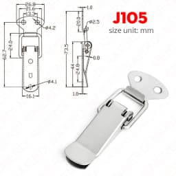 NAIERDI 6PCS Mild Steel Hasp Cabinet Boxes Spring Loaded Latch Catch Toggle Hasp For Sliding Door Window Hardware Tool Box Lock