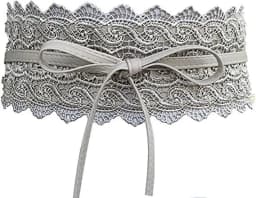 Boho Style Women Bow Lace Belt Wide Girdle Corset PU Leather Waist Belts Wedding Dress Skirt Decorative Waistband