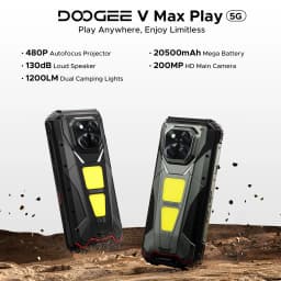 DOOGEE V Max Play Phone with projector, battery 20500mAh, double camping lamp, 36 GB of RAM (16 + 20), 512