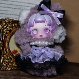 Doll Clothes For Skullpanda V3 You Found Me Series Ratty Bear Purple Dress Replacement10cm Mini Doll Outfit Accessories Gifts