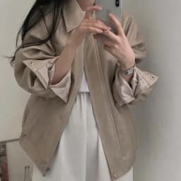 Stylish Retro PU Leather Jacket Women's Loose Fit Biker Vest Fashionable Long Sleeve Zipper Closure Doll Collar Commute Style