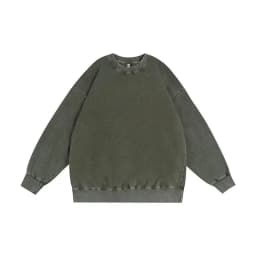 Oversize Top High Street Retro Solid Color Worn Looking Washed-out Men's and Women's Hip Hop Loose American round Neck Sweater